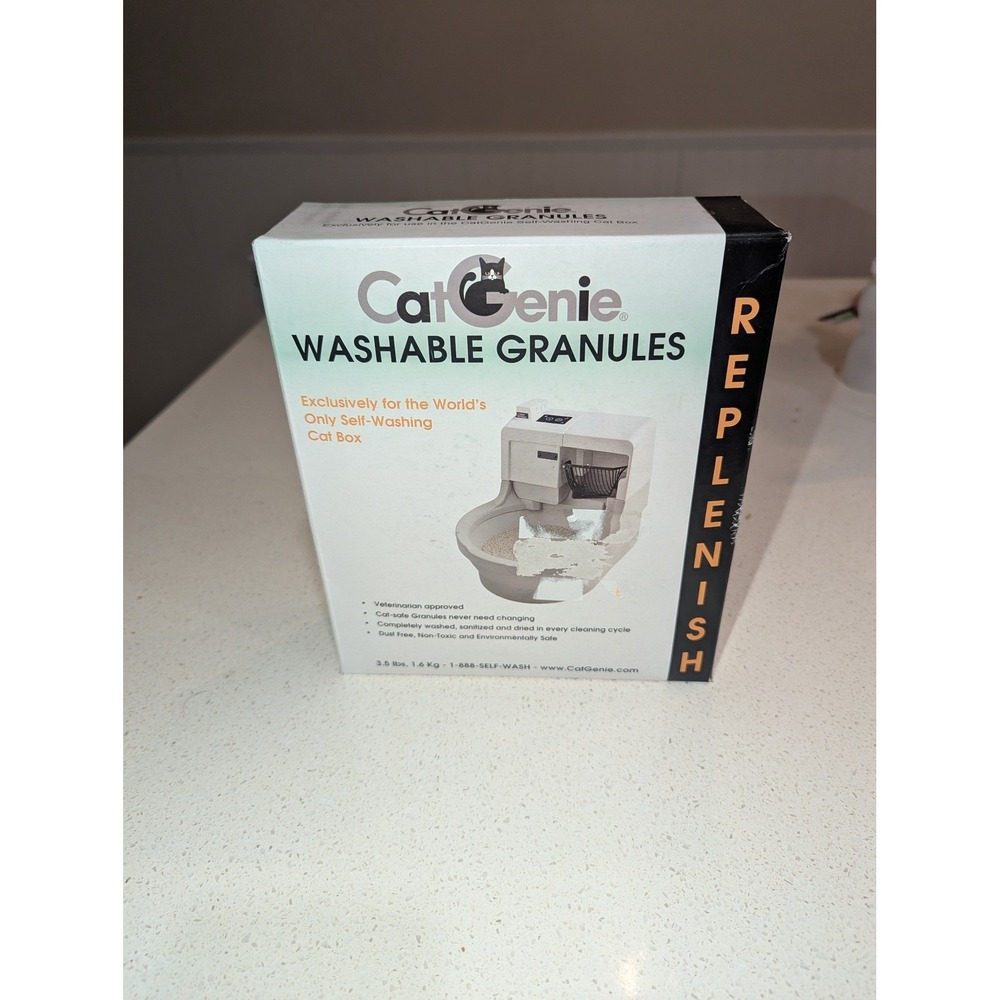 CatGenie Washable Granules Cat 3.5lb White Replenishment for Self-Washing Box